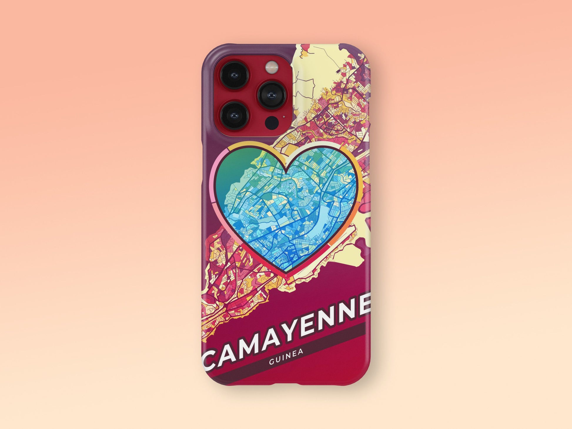Camayenne Guinea slim phone case with colorful icon. Birthday, wedding or housewarming gift. Couple match cases. 2