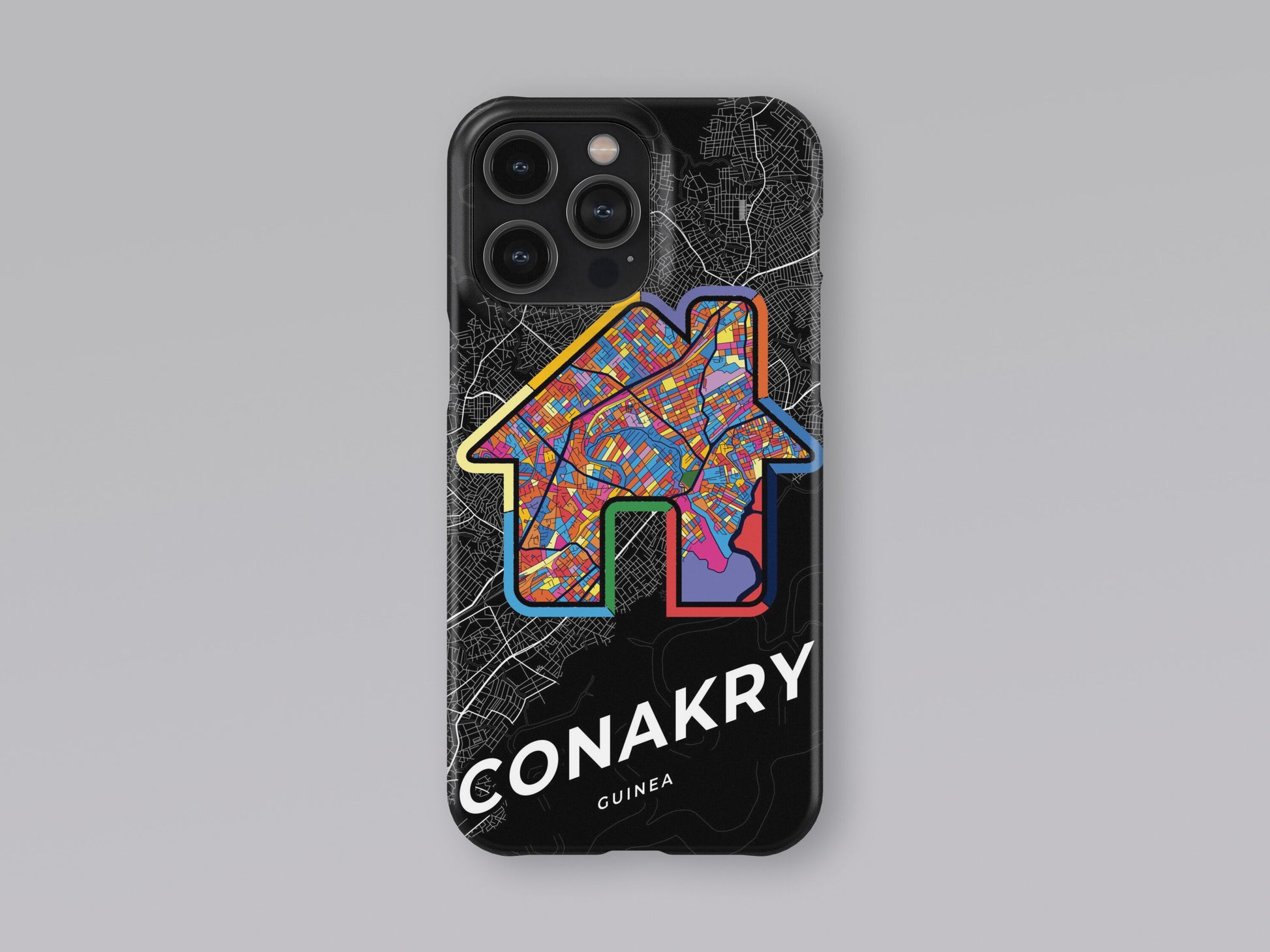 Conakry Guinea slim phone case with colorful icon. Birthday, wedding or housewarming gift. Couple match cases. 3