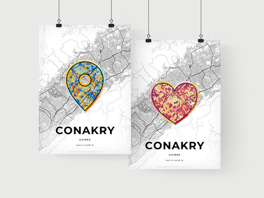 Conakry Guinea art print for couples