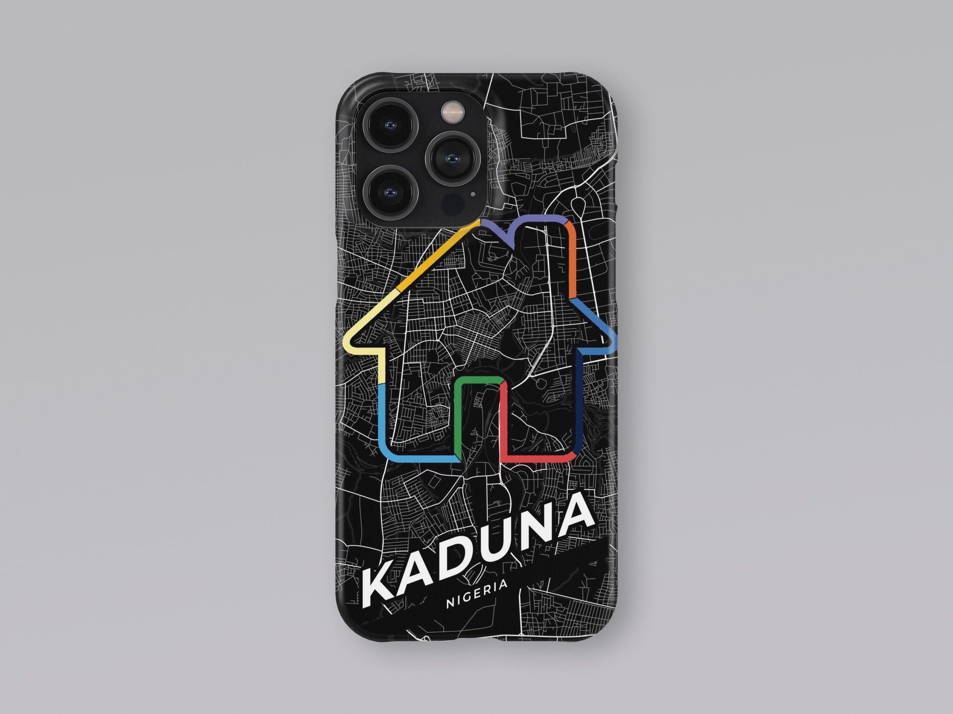Kaduna Nigeria slim phone case with colorful icon. Birthday, wedding or housewarming gift. Couple match cases. 3