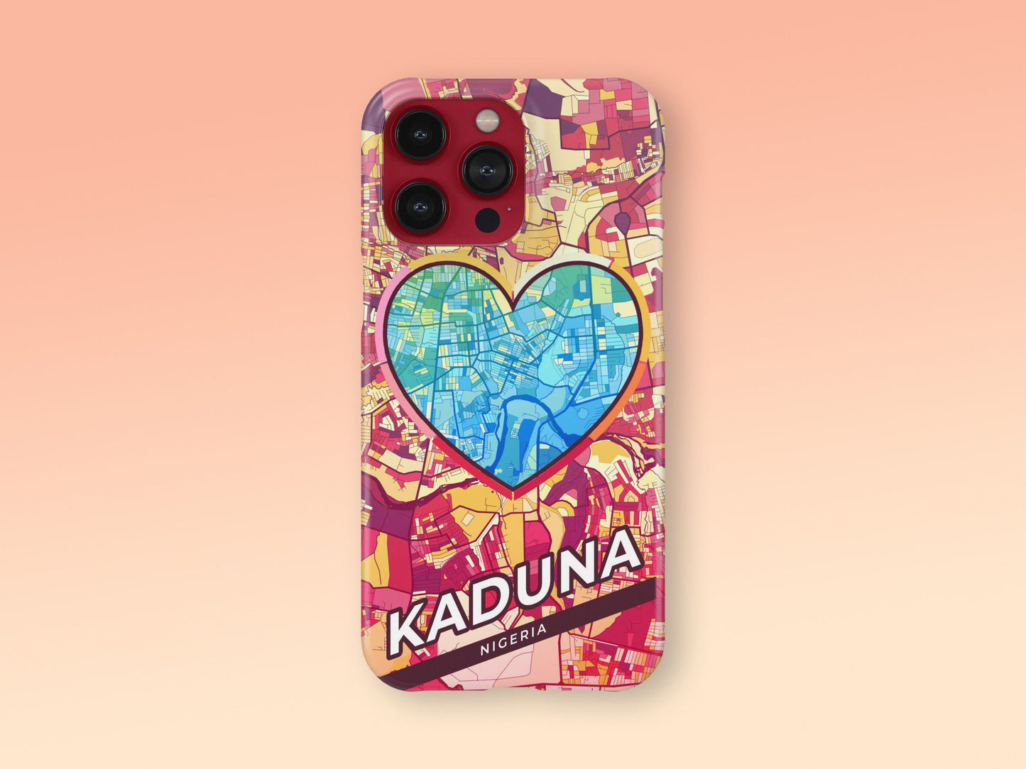 Kaduna Nigeria slim phone case with colorful icon. Birthday, wedding or housewarming gift. Couple match cases. 2