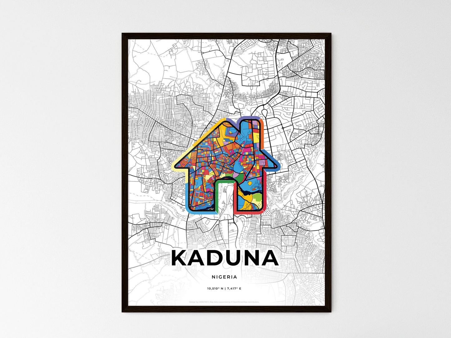 Kaduna Nigeria wedding art map with home icon