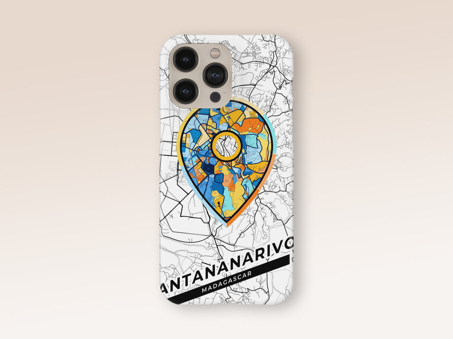 Antananarivo Madagascar slim phone case with colorful icon. Birthday, wedding or housewarming gift. Couple match cases. 1