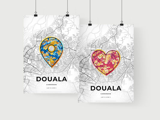 Douala Cameroon art print for couples