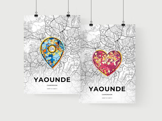 Yaounde Cameroon art print for couples