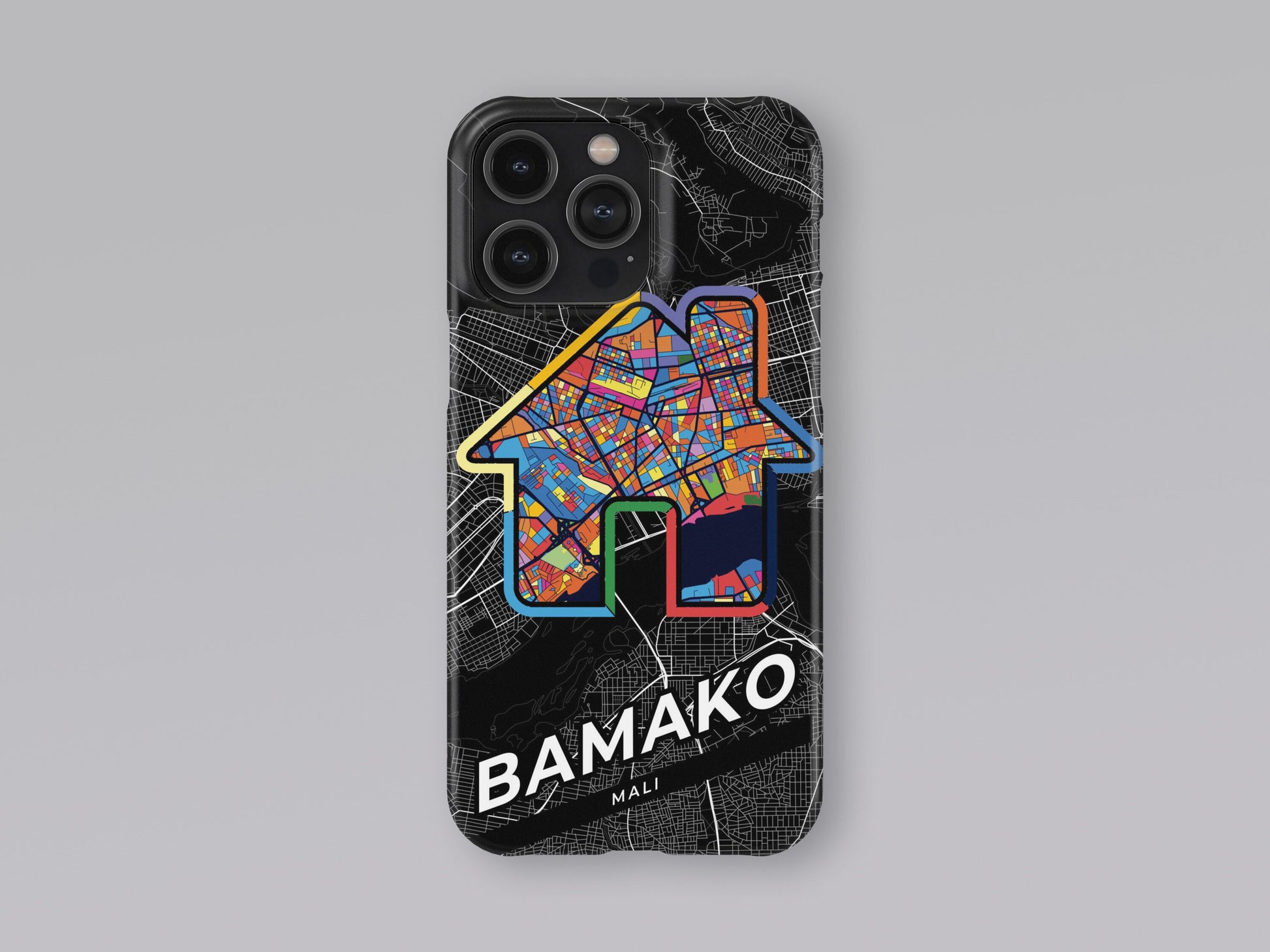 Bamako Mali slim phone case with colorful icon. Birthday, wedding or housewarming gift. Couple match cases. 3