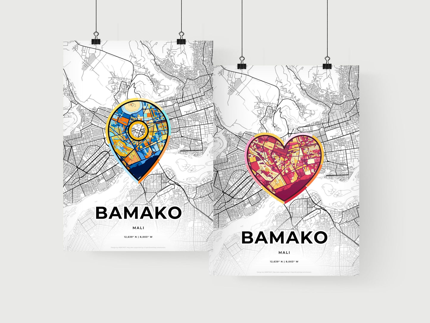 Bamako Mali art print for couples
