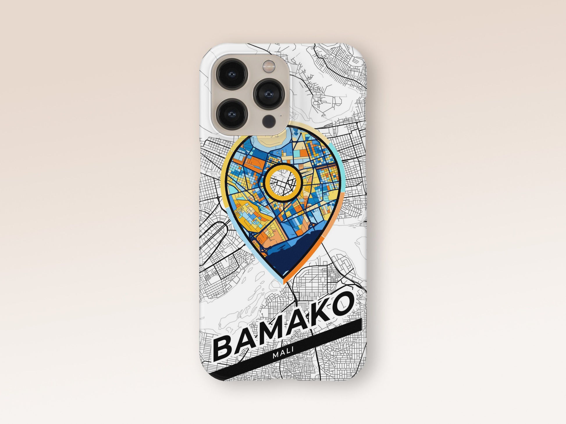 Bamako Mali slim phone case with colorful icon. Birthday, wedding or housewarming gift. Couple match cases. 1