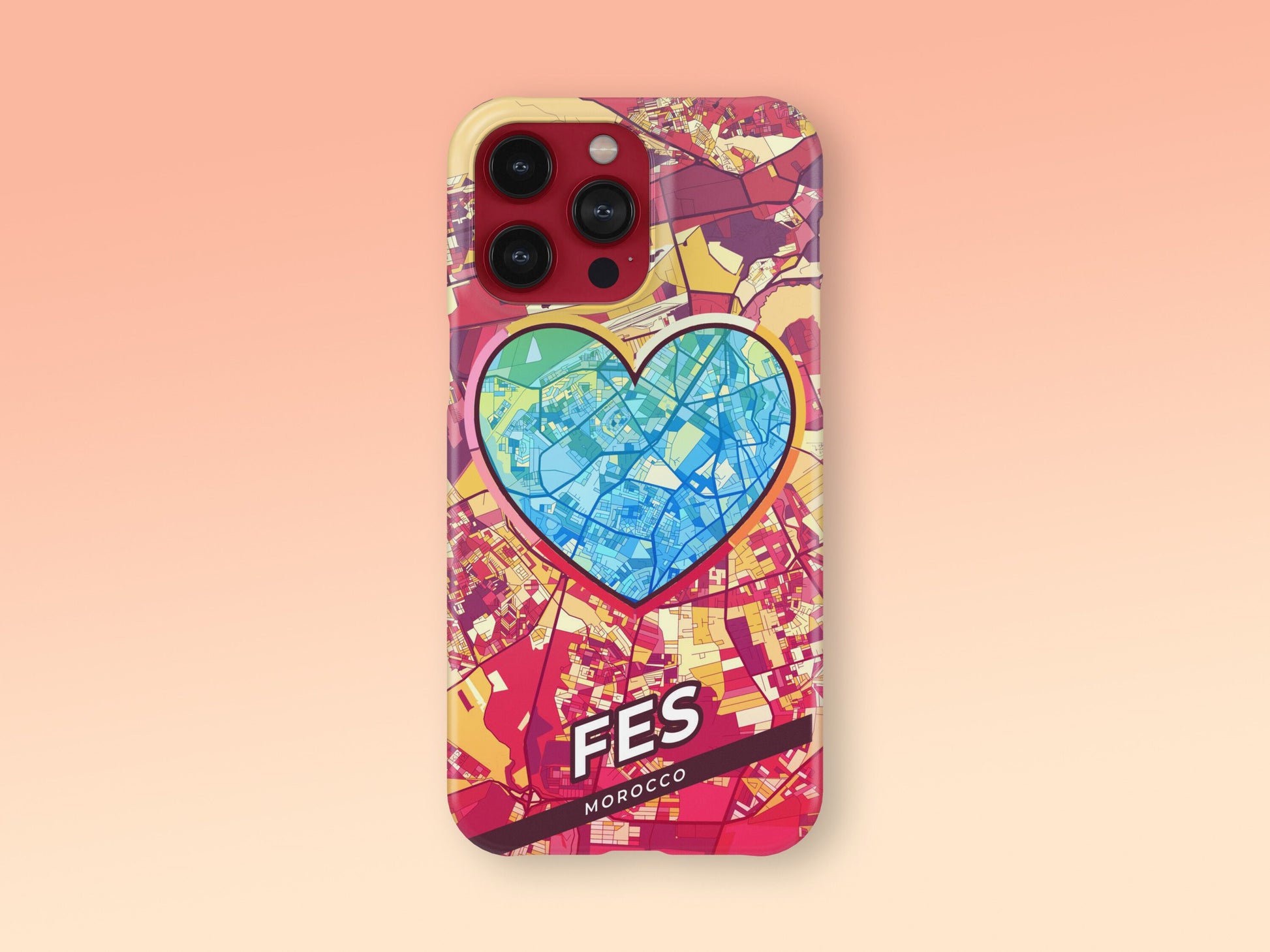 Fes Morocco slim phone case with colorful icon. Birthday, wedding or housewarming gift. Couple match cases. 2