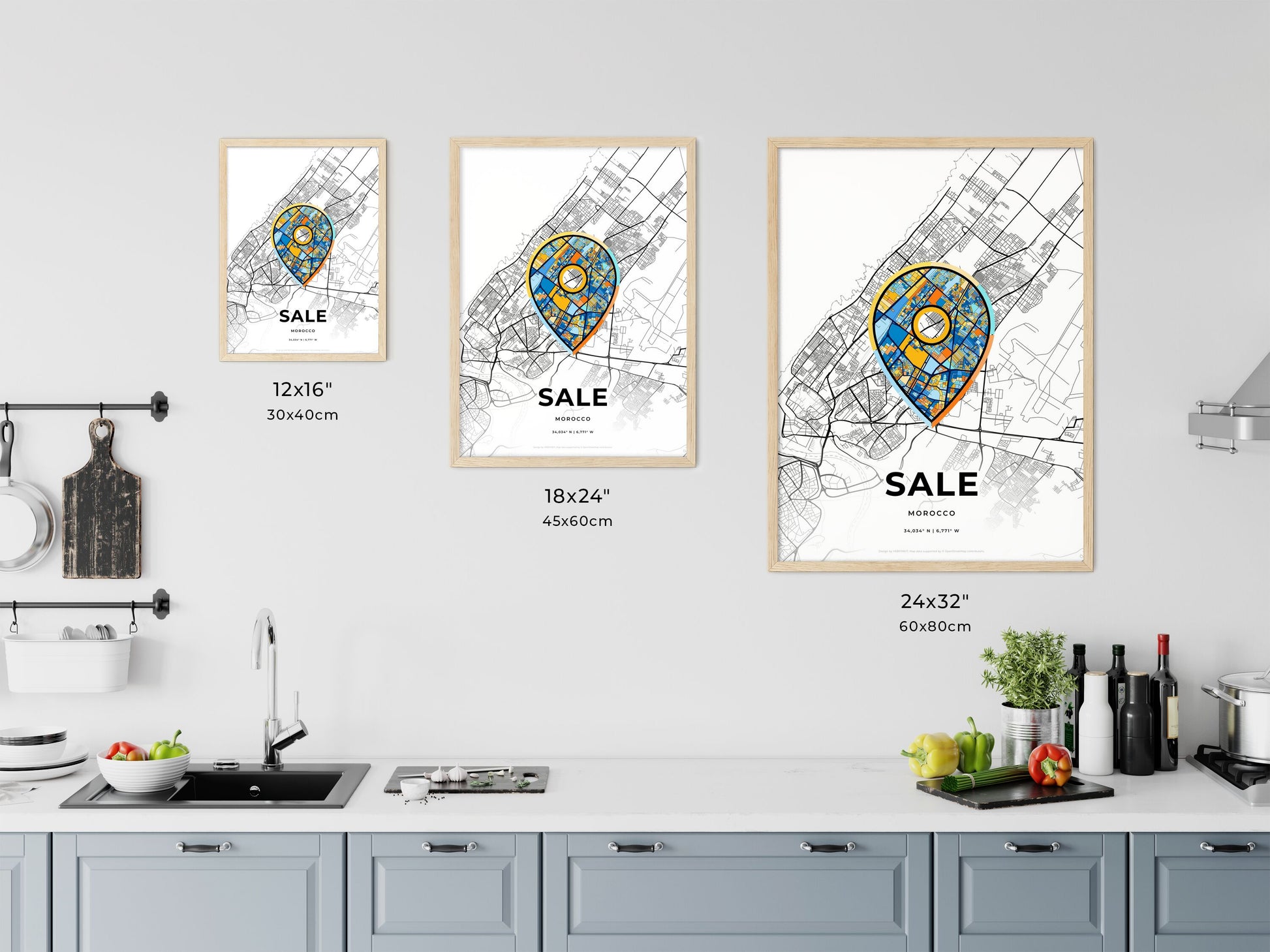 Sale Morocco art map size chart