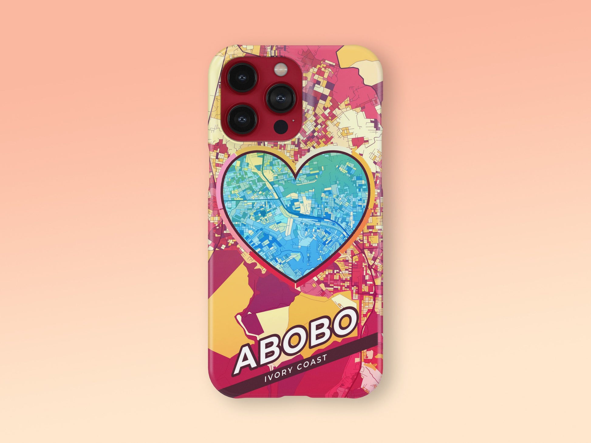 Abobo Ivory Coast slim phone case with colorful icon. Birthday, wedding or housewarming gift. Couple match cases. 2