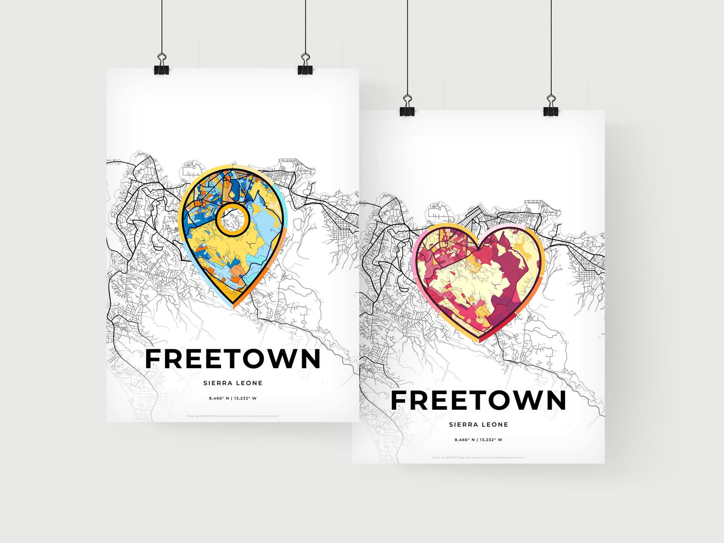 Freetown Sierra Leone art print for couples