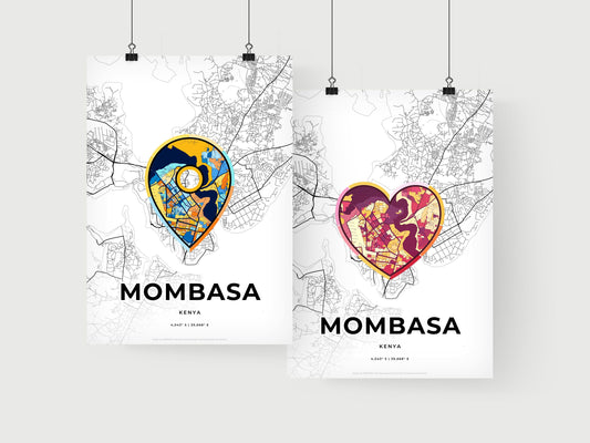 Mombasa Kenya art print for couples
