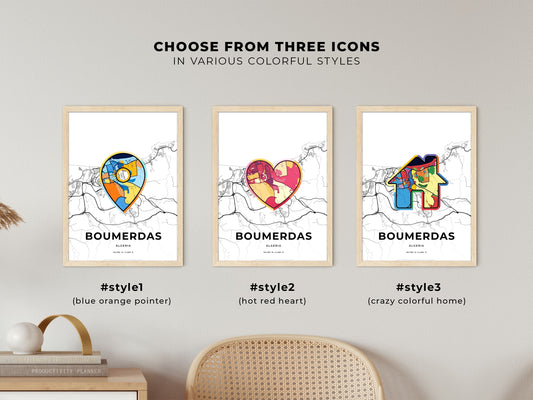 Boumerdas Algeria maps with colorful icons