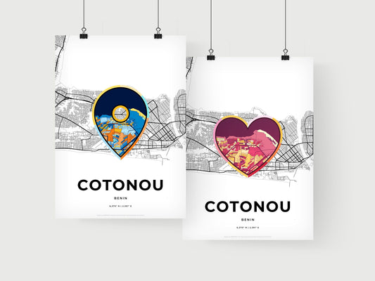 Cotonou Benin art print for couples