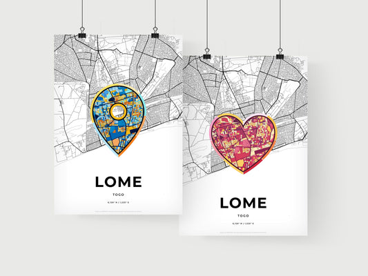 Lome Togo art print for couples