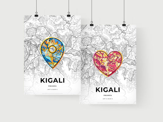 Kigali Rwanda art print for couples