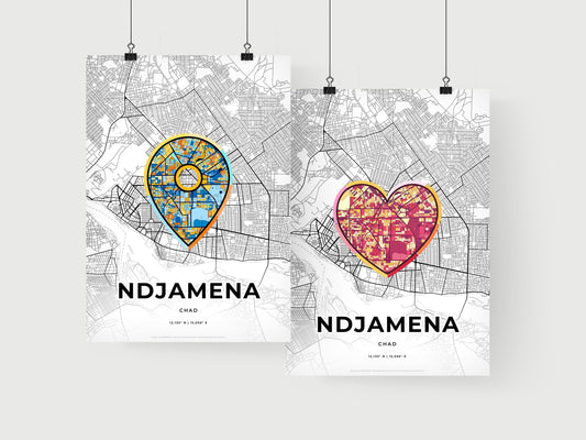 Ndjamena Chad art print for couples