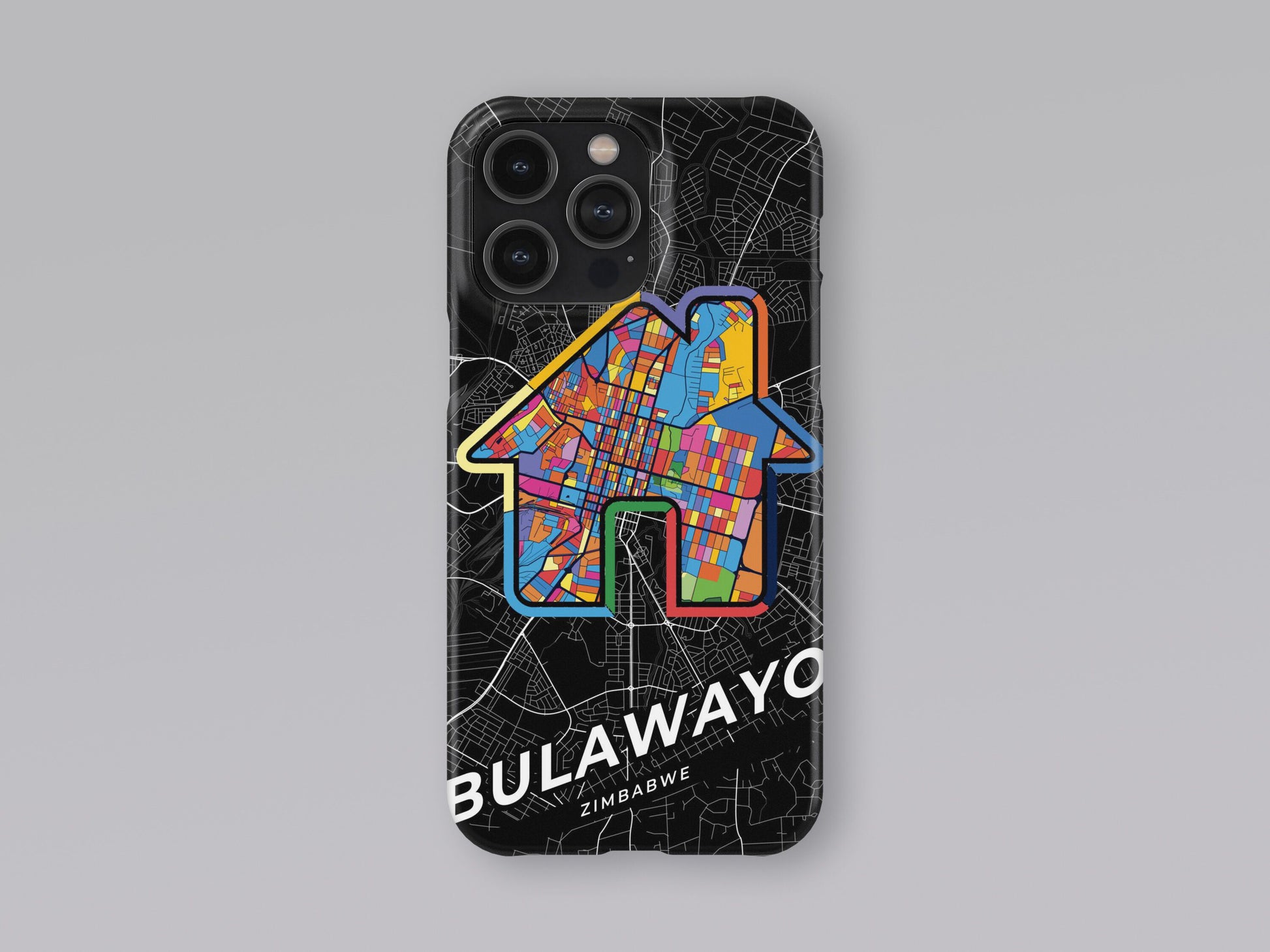 Bulawayo Zimbabwe slim phone case with colorful icon. Birthday, wedding or housewarming gift. Couple match cases. 3