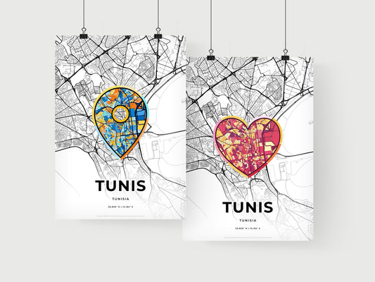 Tunis Tunisia art print for couples