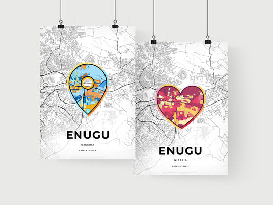 Enugu Nigeria art print for couples