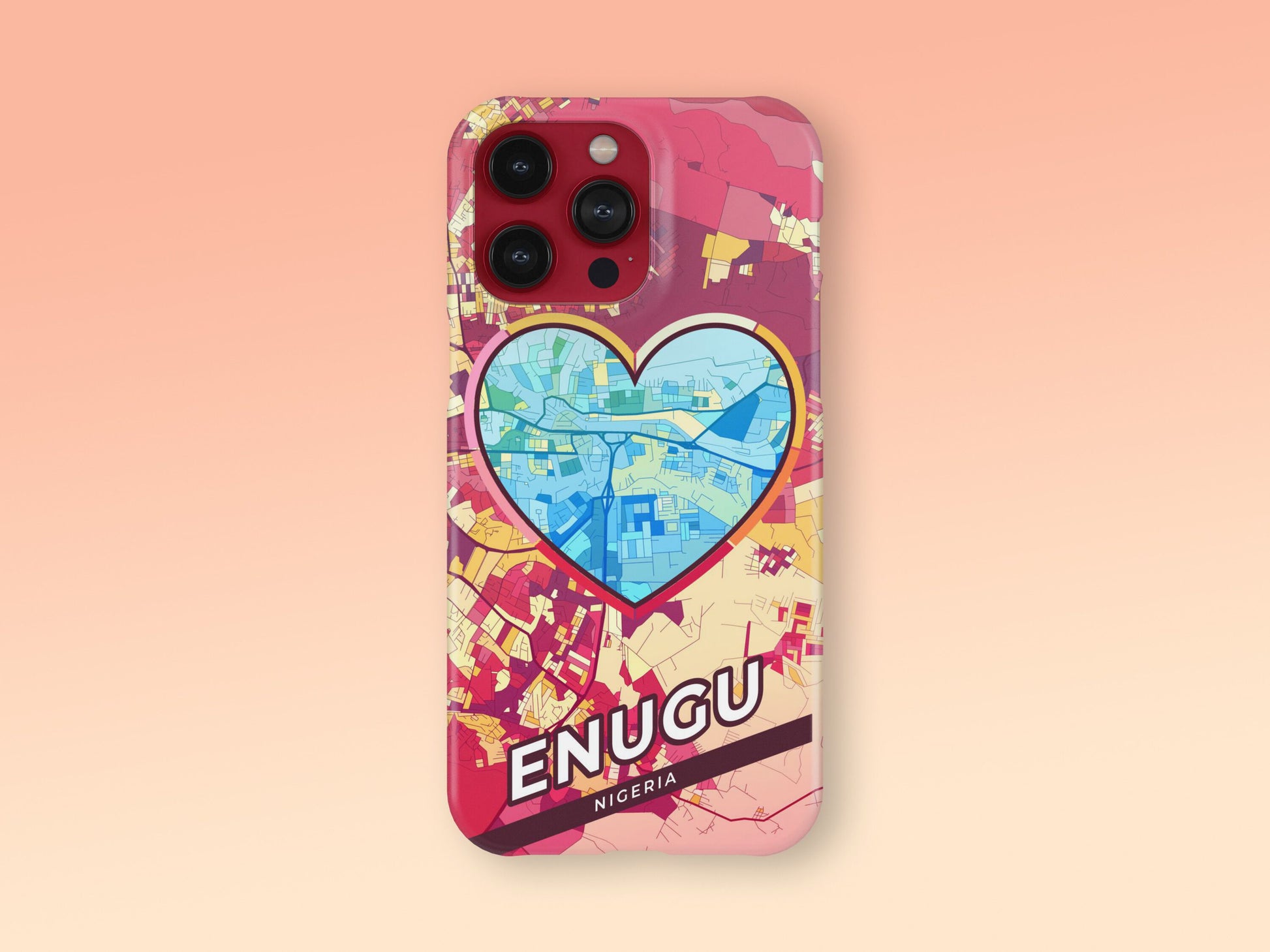 Enugu Nigeria slim phone case with colorful icon. Birthday, wedding or housewarming gift. Couple match cases. 2