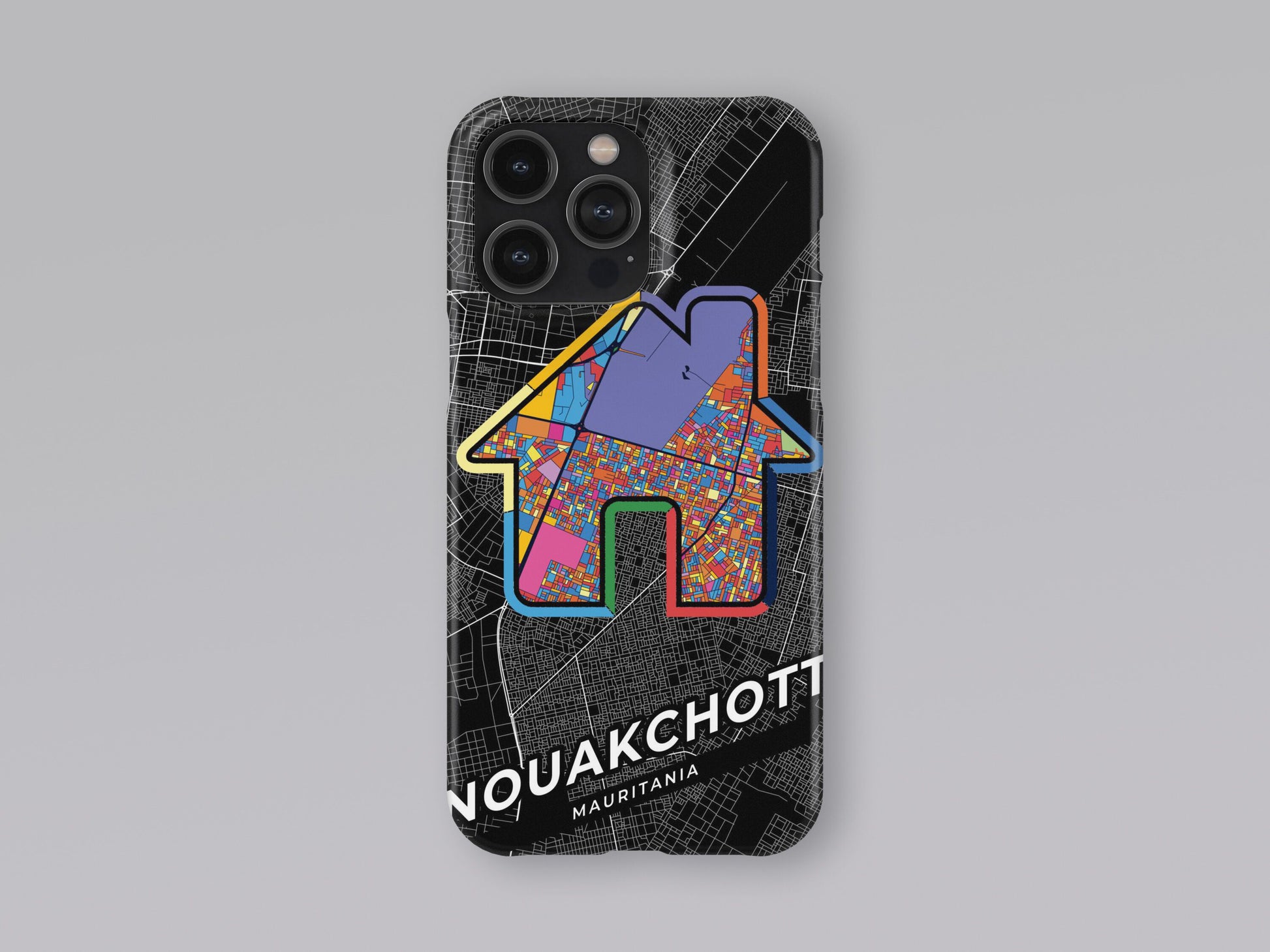 Nouakchott Mauritania slim phone case with colorful icon 3