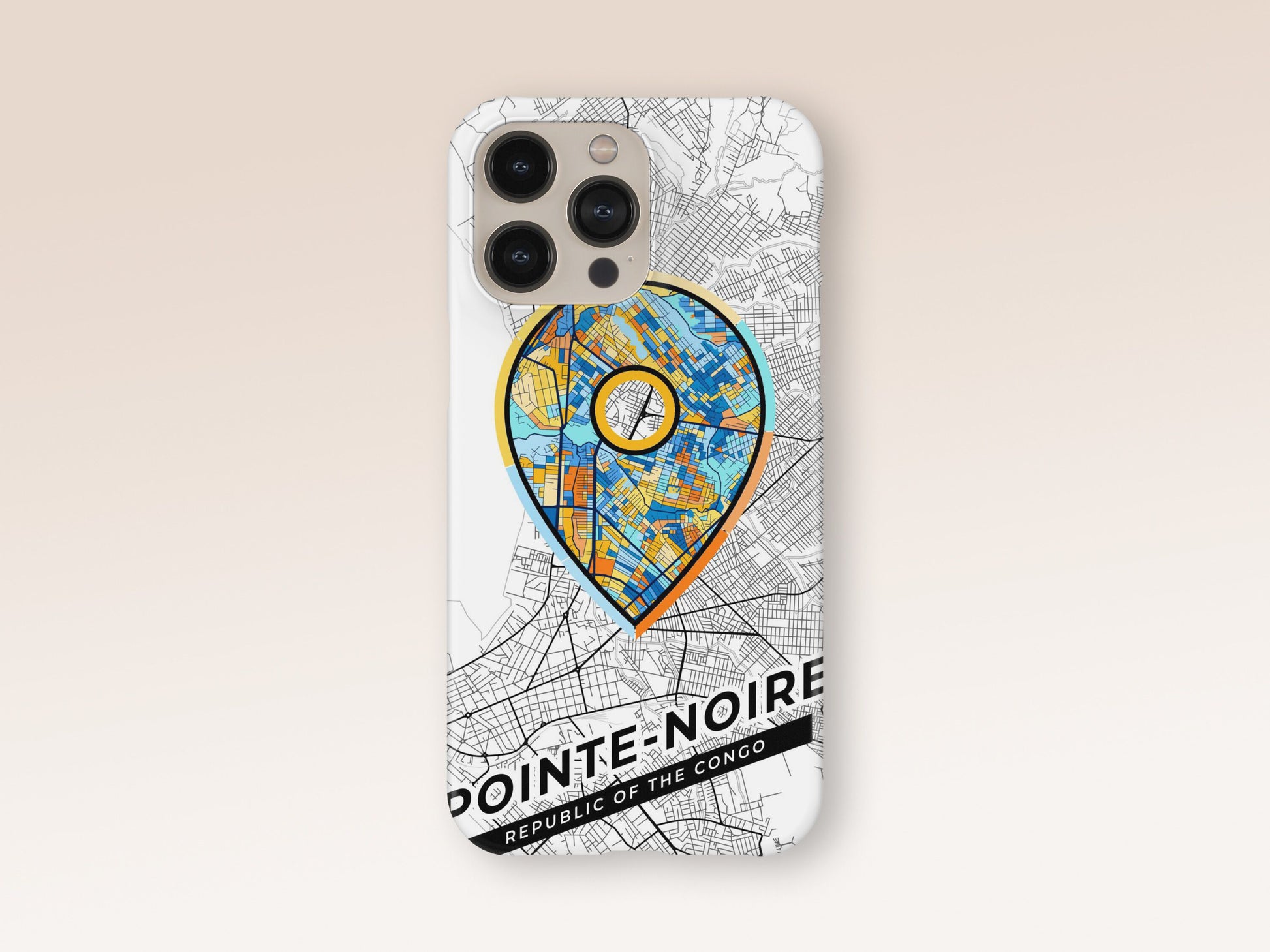 Pointe-Noire Republic Of The Congo slim phone case with colorful icon 1