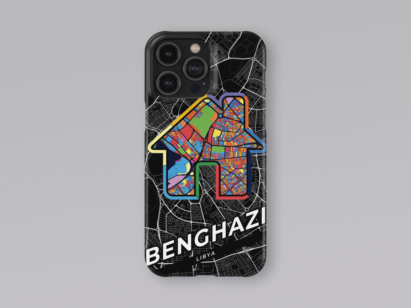 Benghazi Libya slim phone case with colorful icon. Birthday, wedding or housewarming gift. Couple match cases. 3