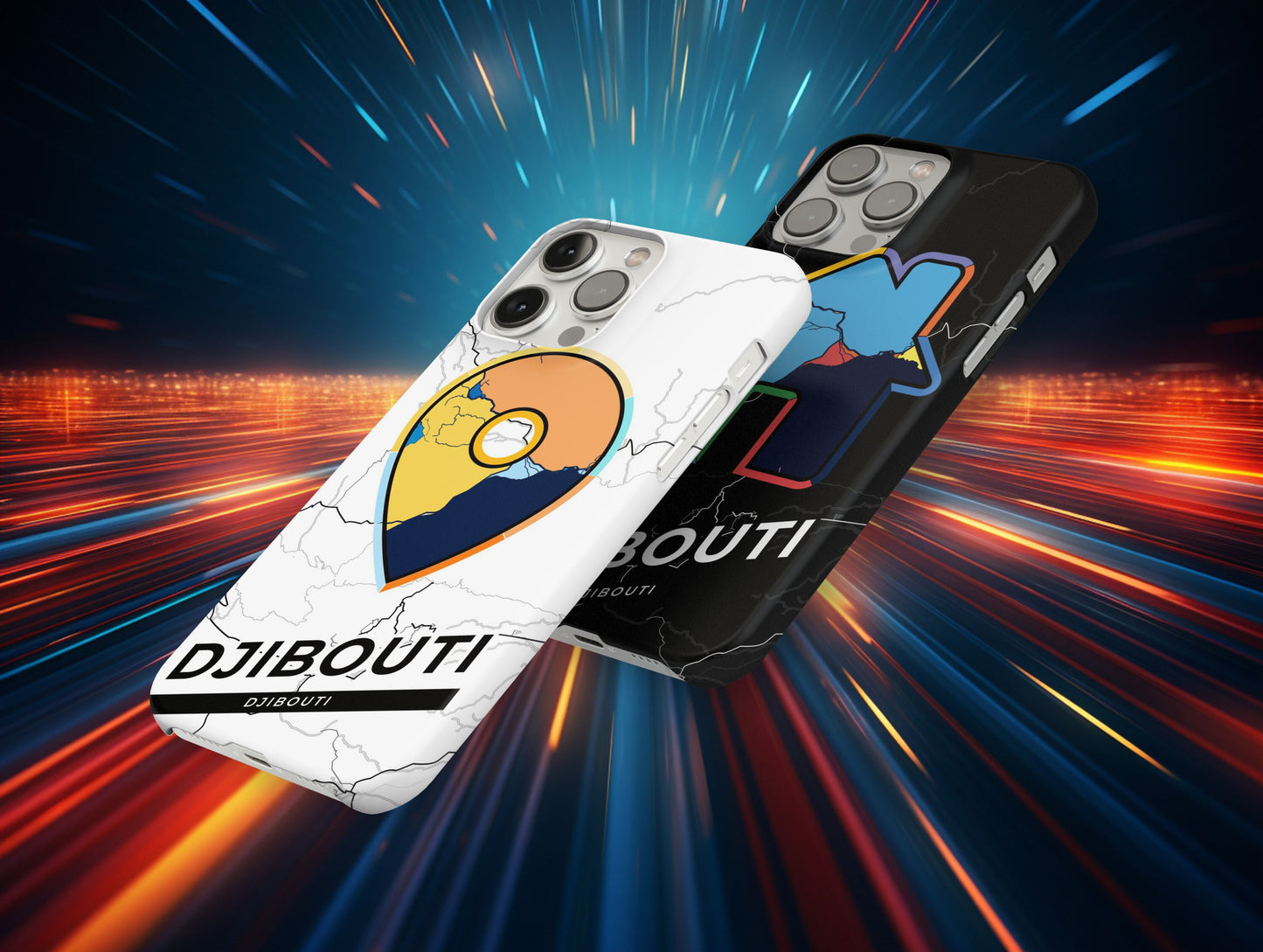 Djibouti Djibouti slim phone case with colorful icon. Birthday, wedding or housewarming gift. Couple match cases.