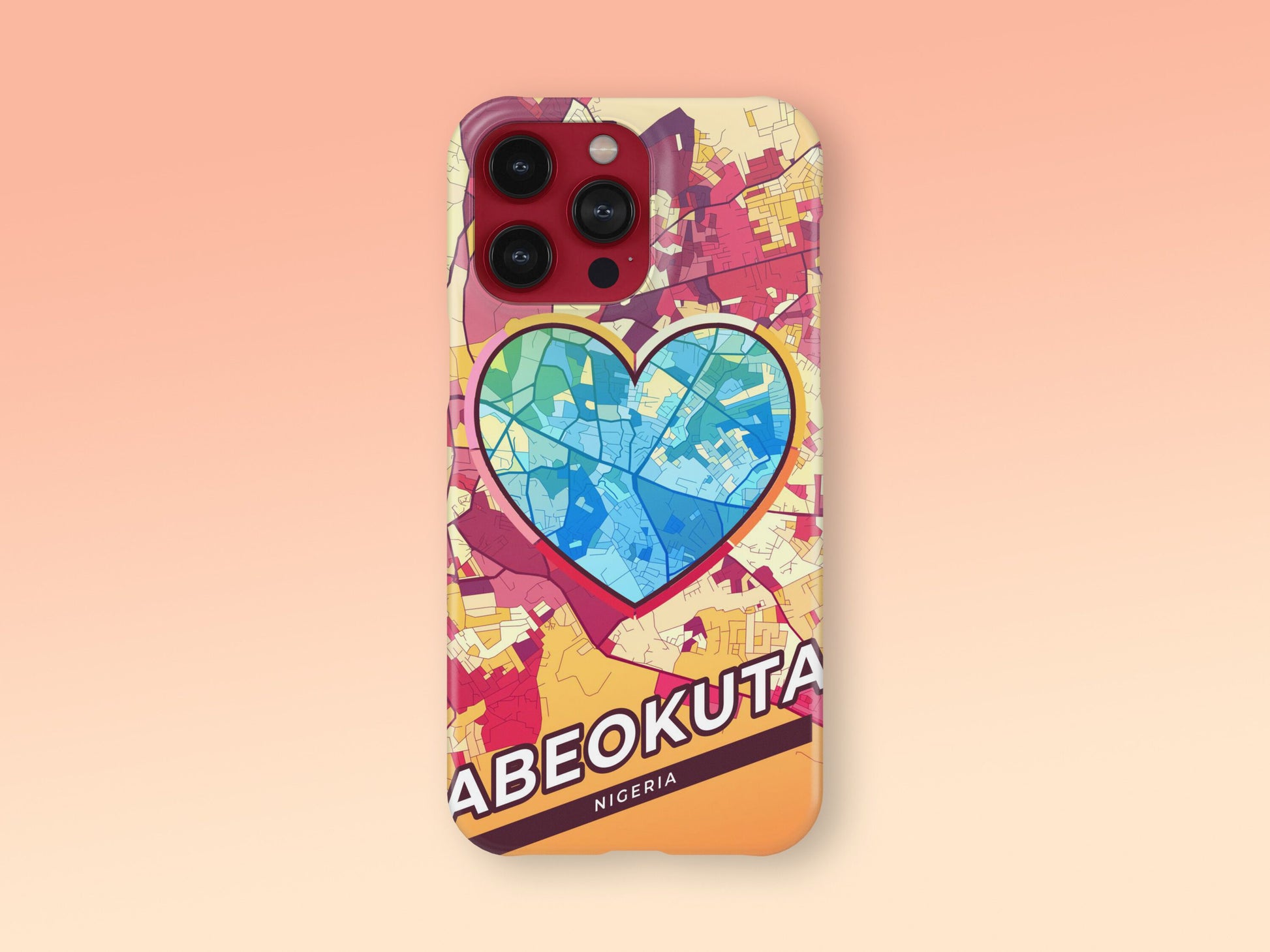 Abeokuta Nigeria slim phone case with colorful icon. Birthday, wedding or housewarming gift. Couple match cases. 2