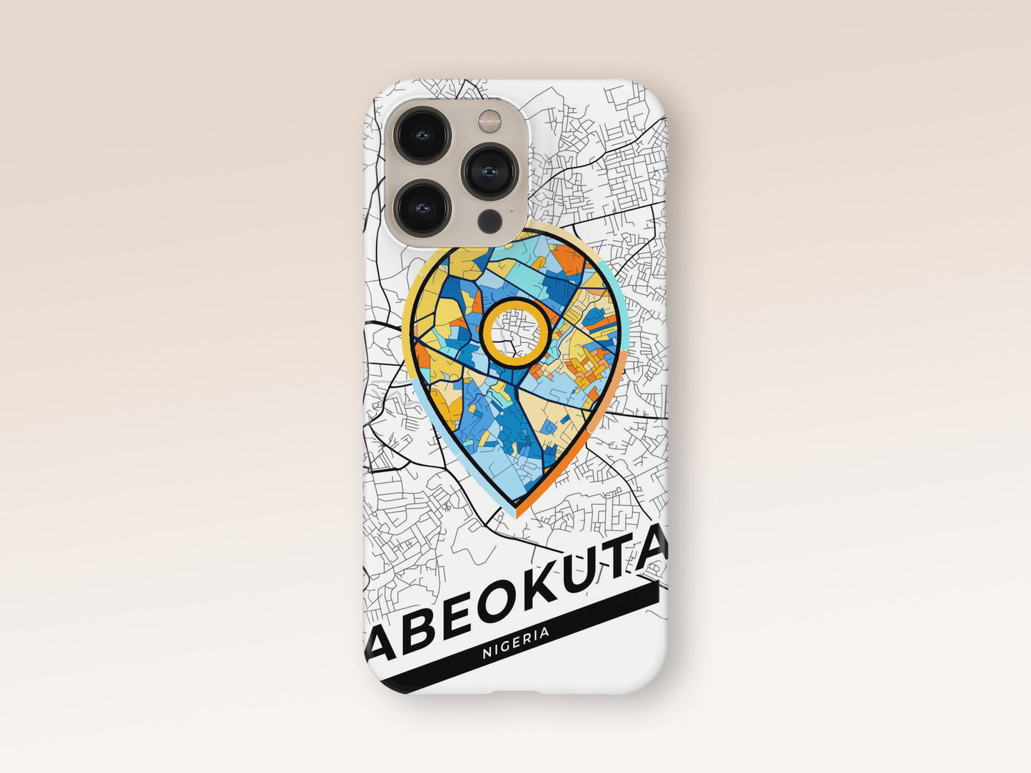 Abeokuta Nigeria slim phone case with colorful icon. Birthday, wedding or housewarming gift. Couple match cases. 1