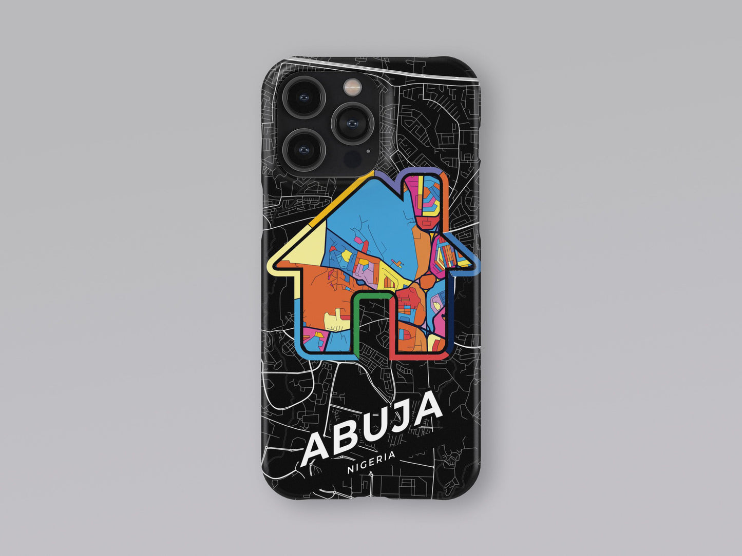 Abuja Nigeria slim phone case with colorful icon. Birthday, wedding or housewarming gift. Couple match cases. 3