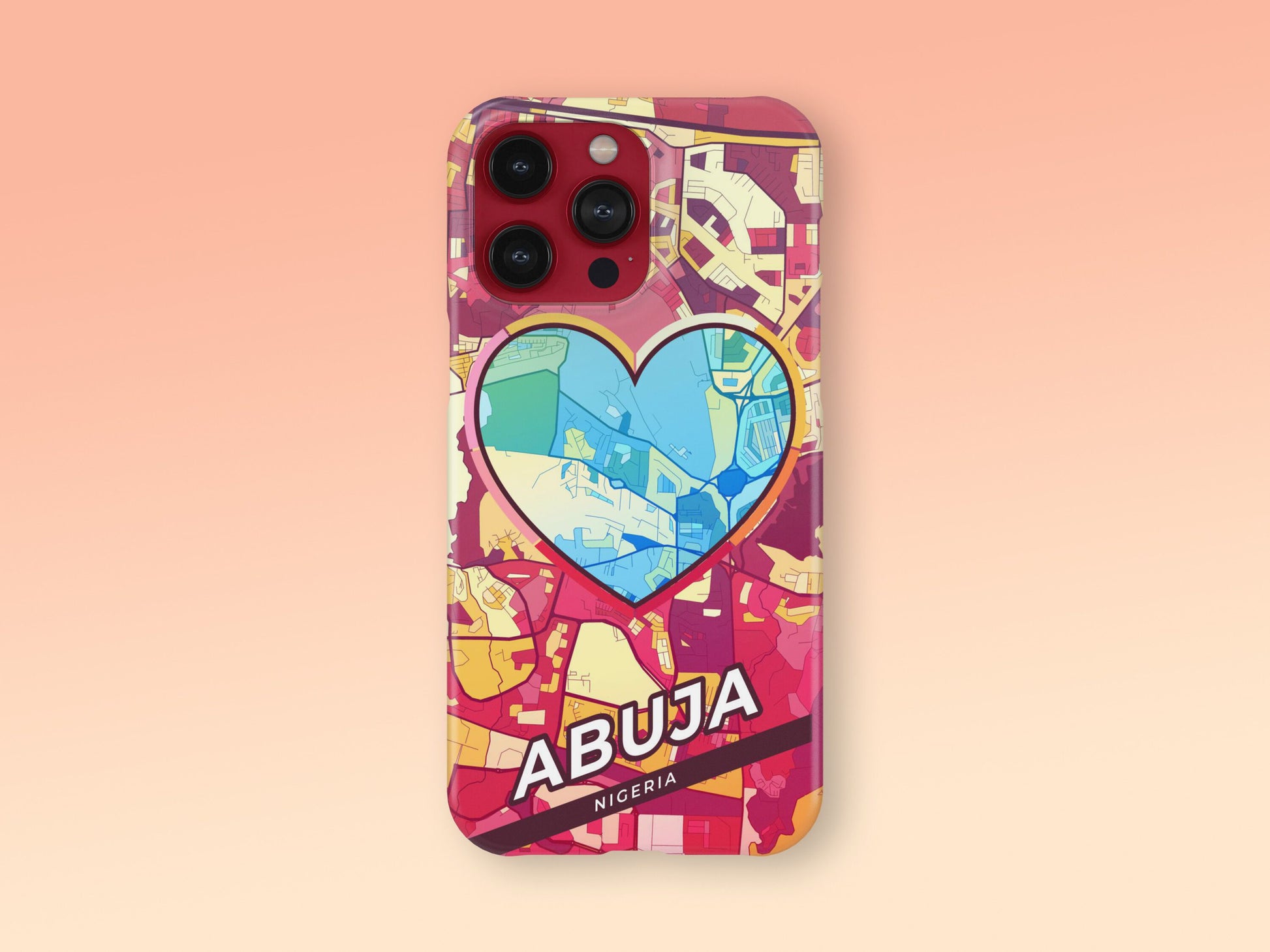 Abuja Nigeria slim phone case with colorful icon. Birthday, wedding or housewarming gift. Couple match cases. 2