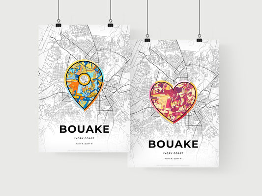 Bouake Ivory Coast art print for couples