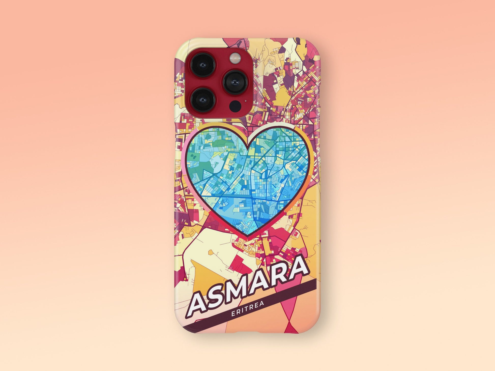 Asmara Eritrea slim phone case with colorful icon. Birthday, wedding or housewarming gift. Couple match cases. 2