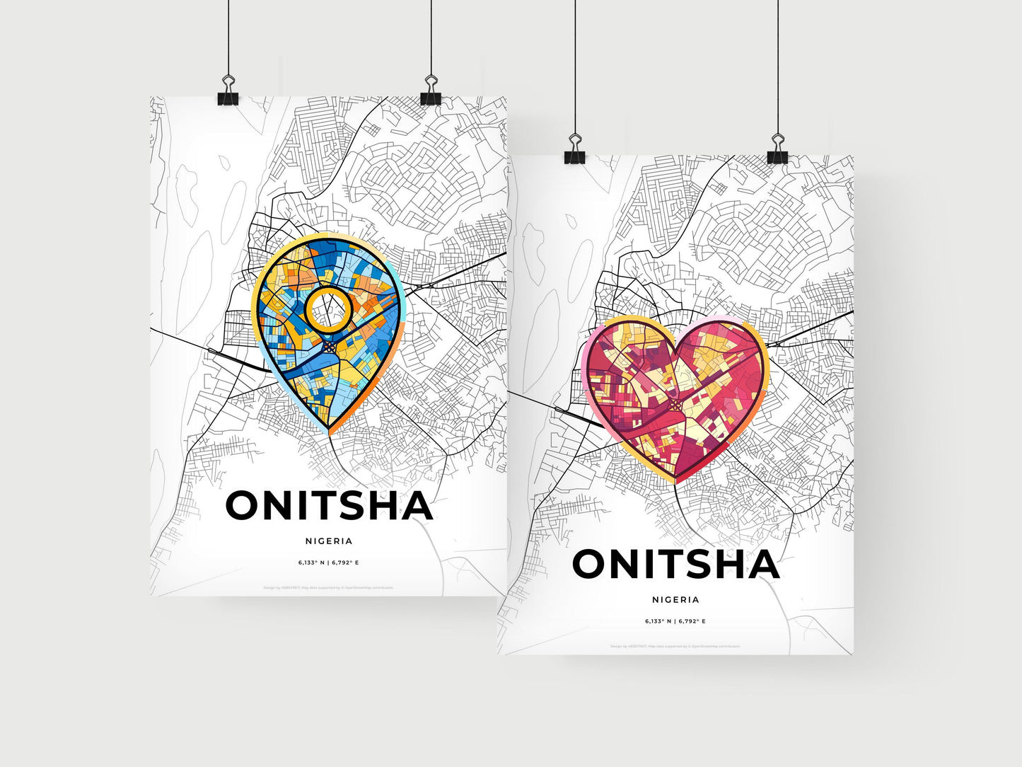 Onitsha Nigeria art print for couples
