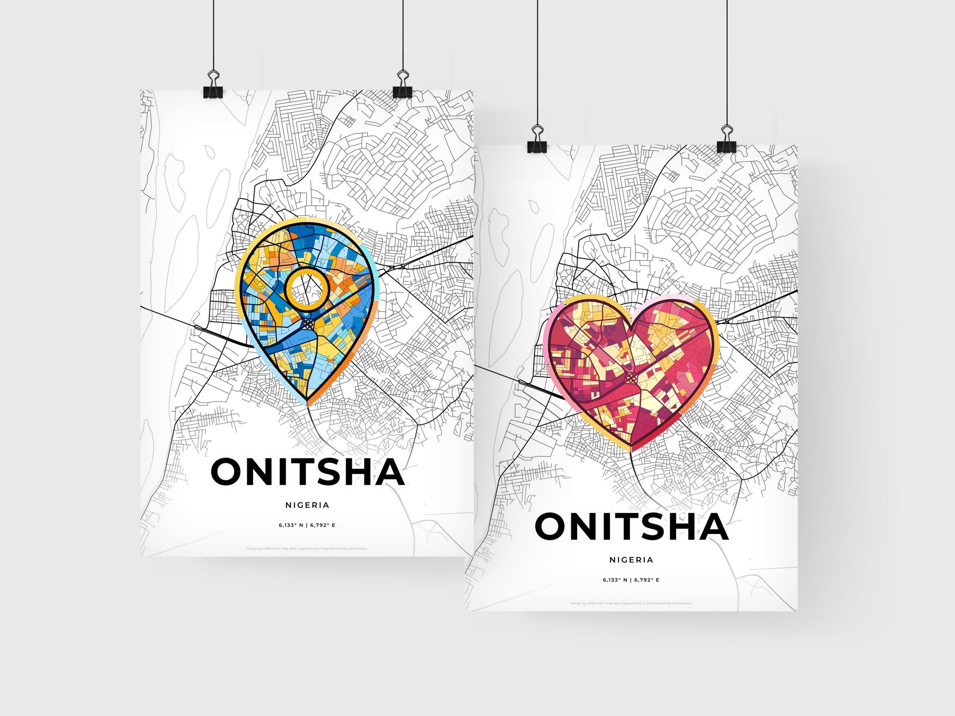Onitsha Nigeria art print for couples