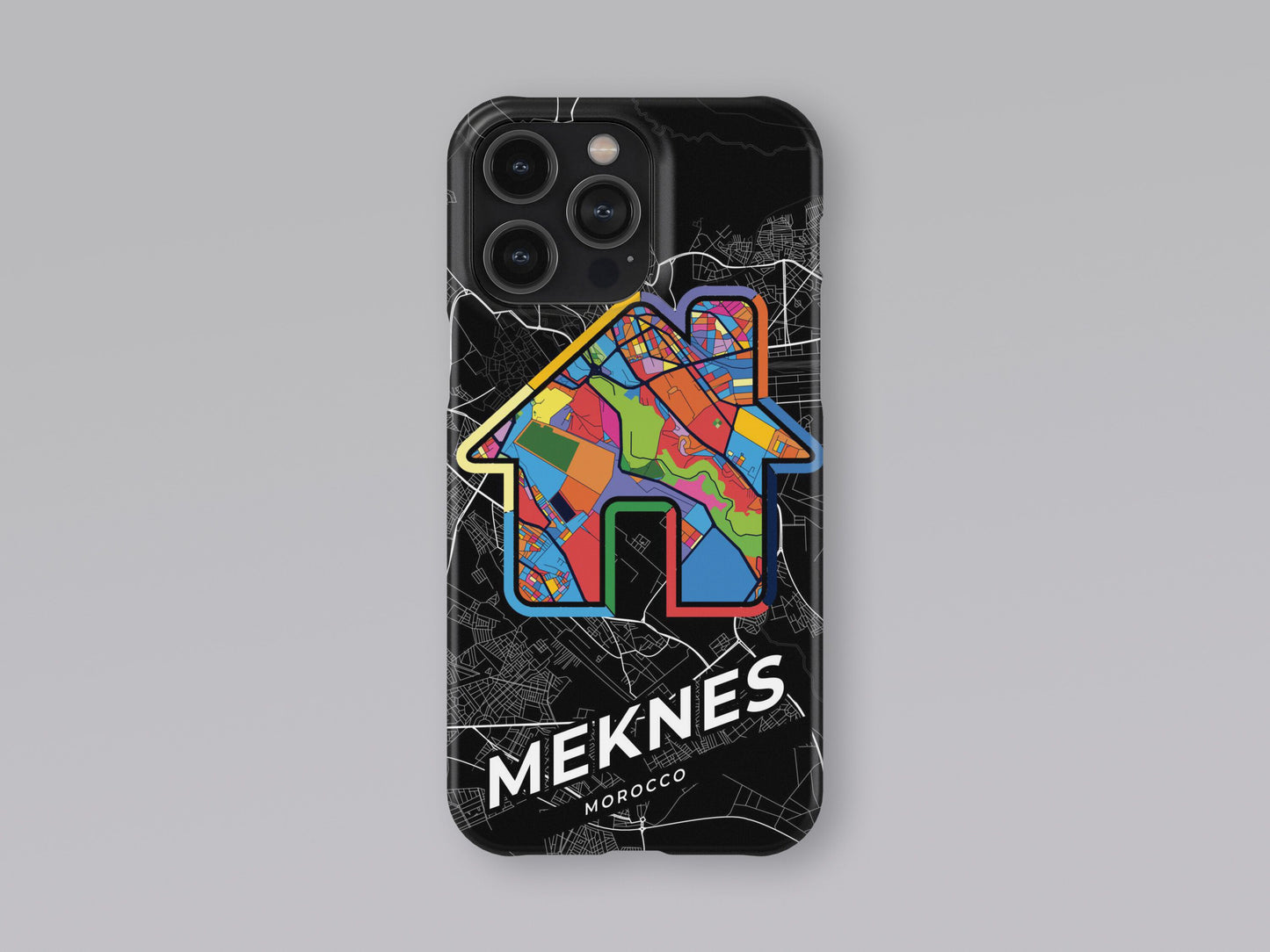 Meknes Morocco slim phone case with colorful icon 3