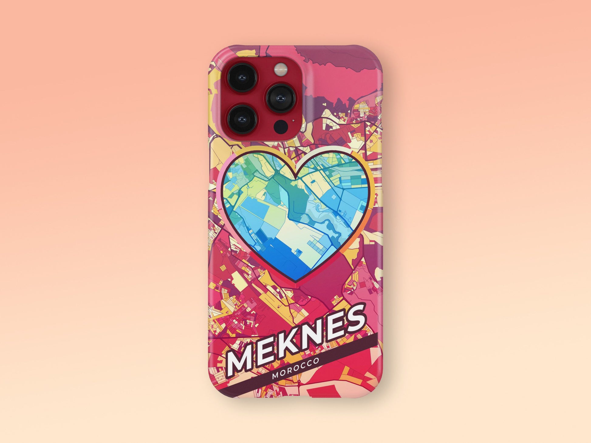 Meknes Morocco slim phone case with colorful icon 2