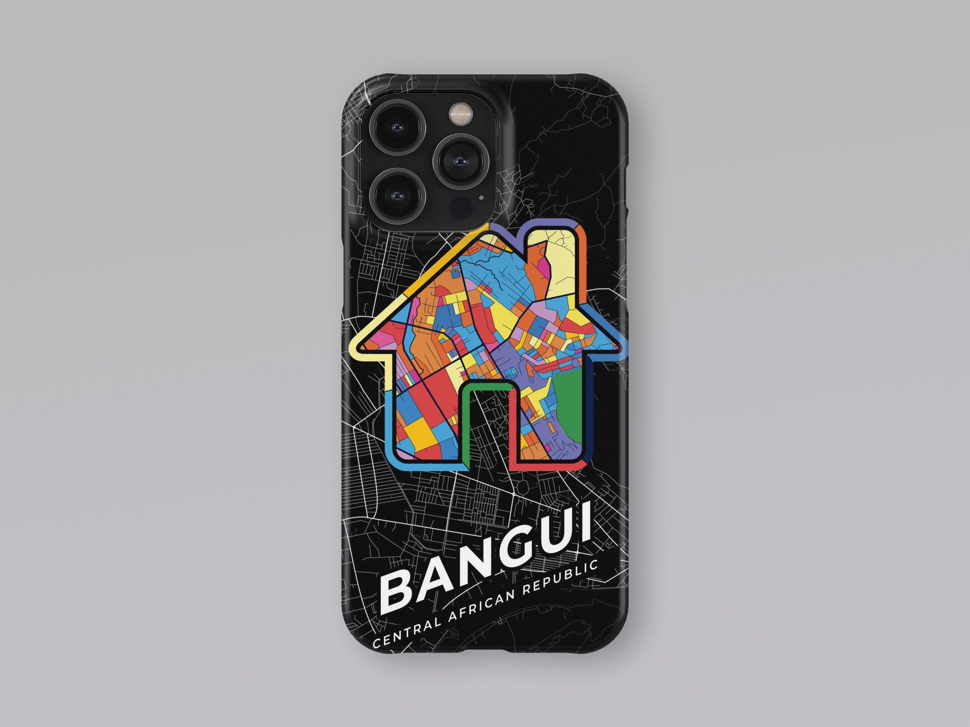 Bangui Central African Republic slim phone case with colorful icon. Birthday, wedding or housewarming gift. Couple match cases. 3