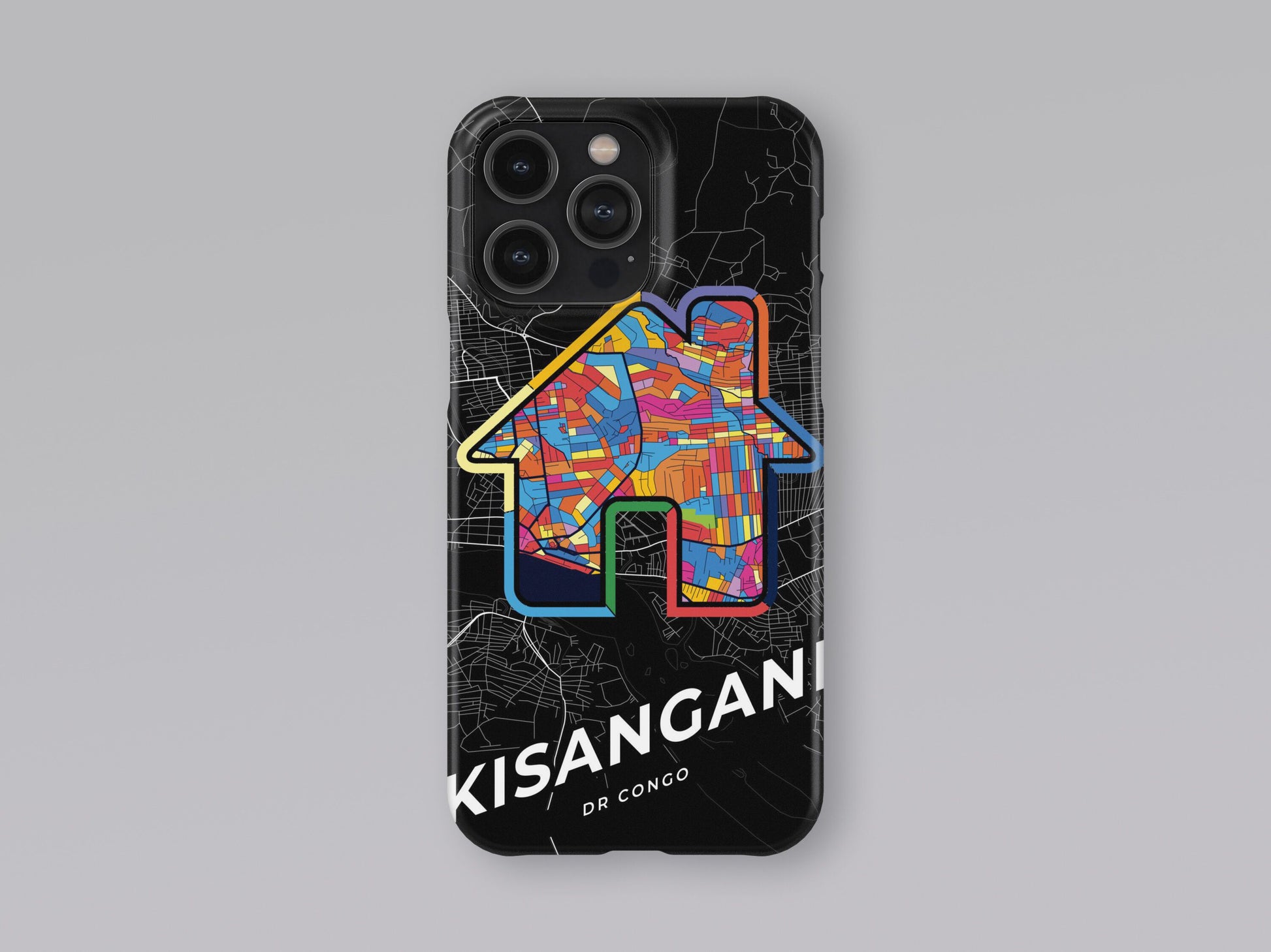 Kisangani Dr Congo slim phone case with colorful icon. Birthday, wedding or housewarming gift. Couple match cases. 3