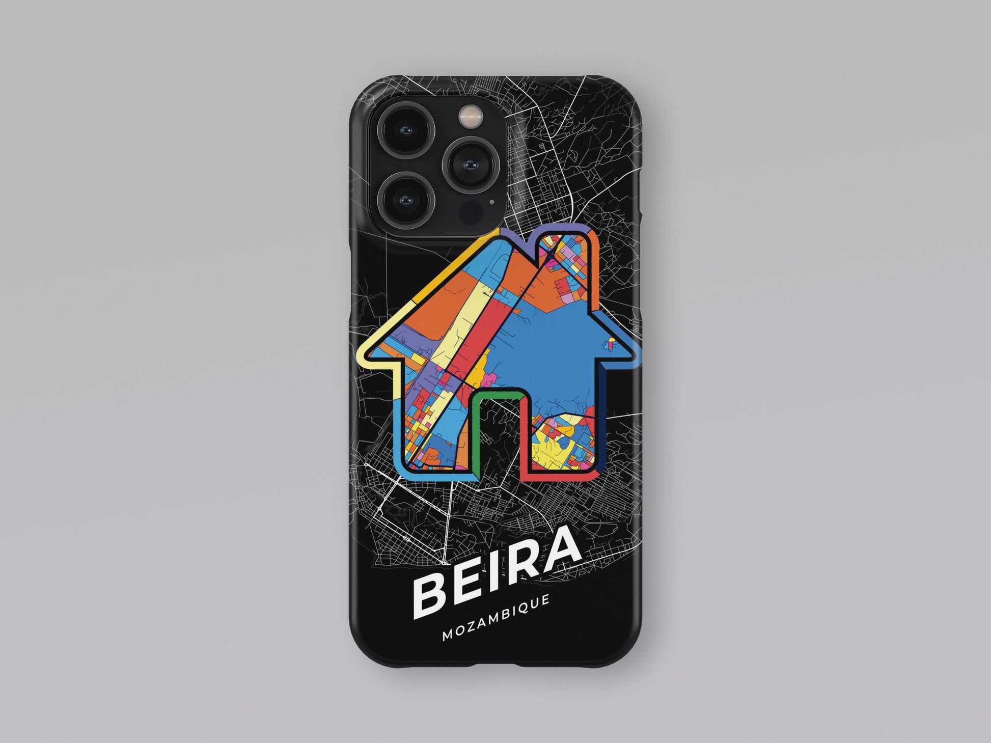 Beira Mozambique slim phone case with colorful icon. Birthday, wedding or housewarming gift. Couple match cases. 3