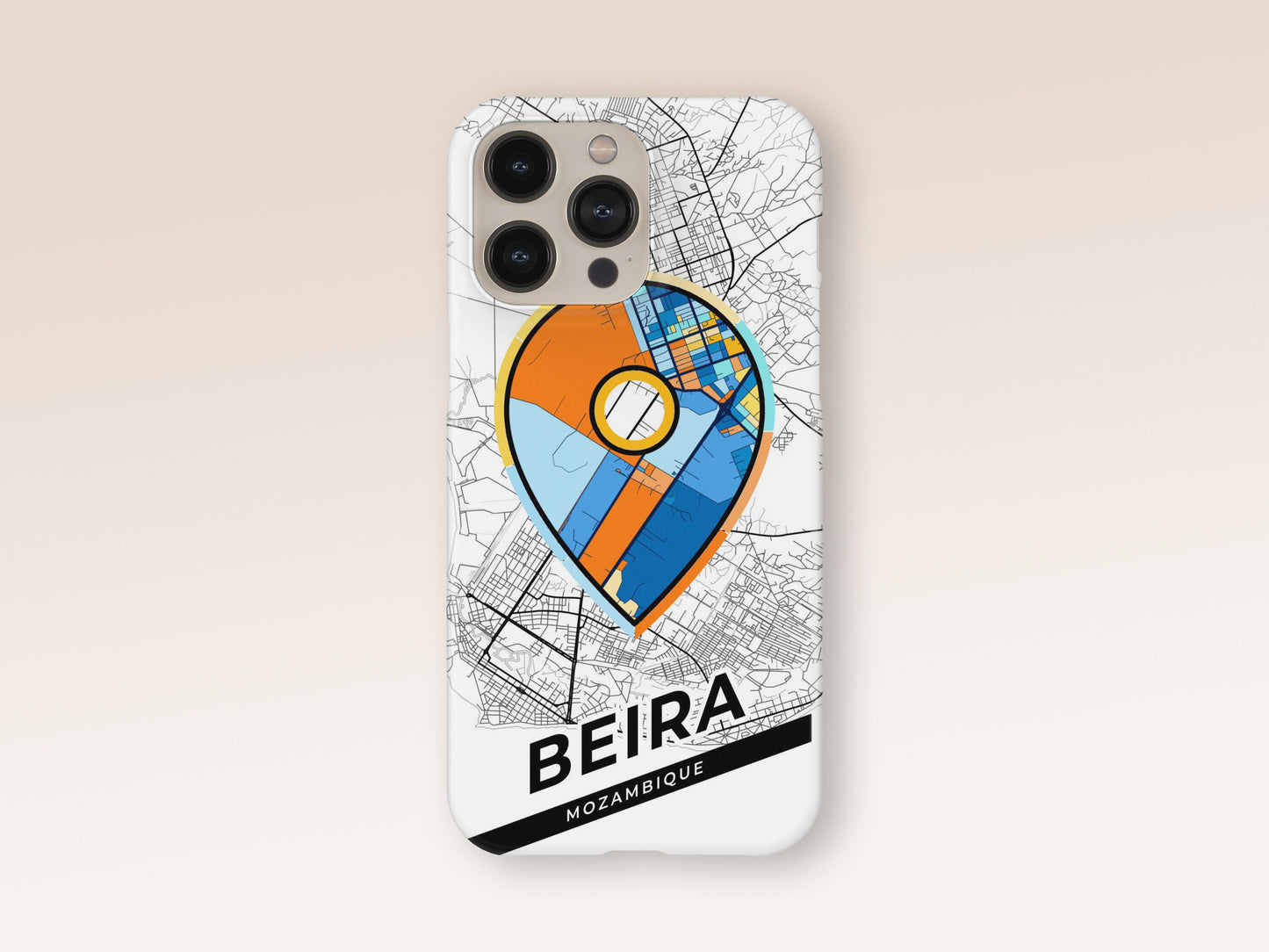 Beira Mozambique slim phone case with colorful icon. Birthday, wedding or housewarming gift. Couple match cases. 1
