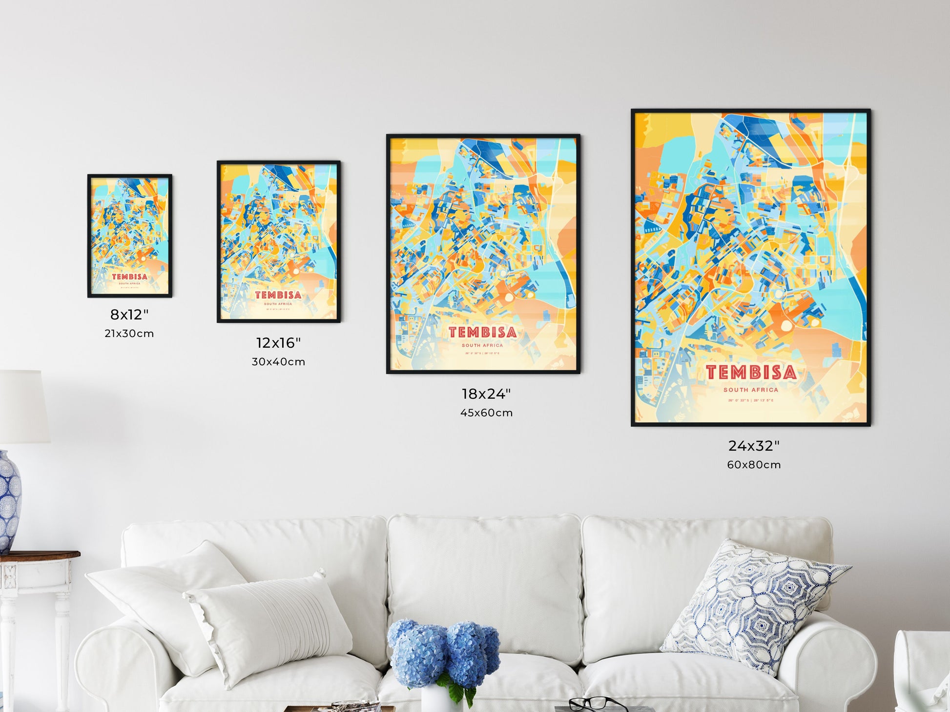 Colorful TEMBISA SOUTH AFRICA Fine Art Map