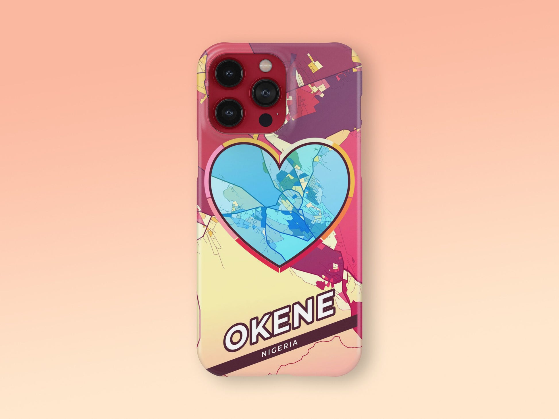 Okene Nigeria slim phone case with colorful icon 2