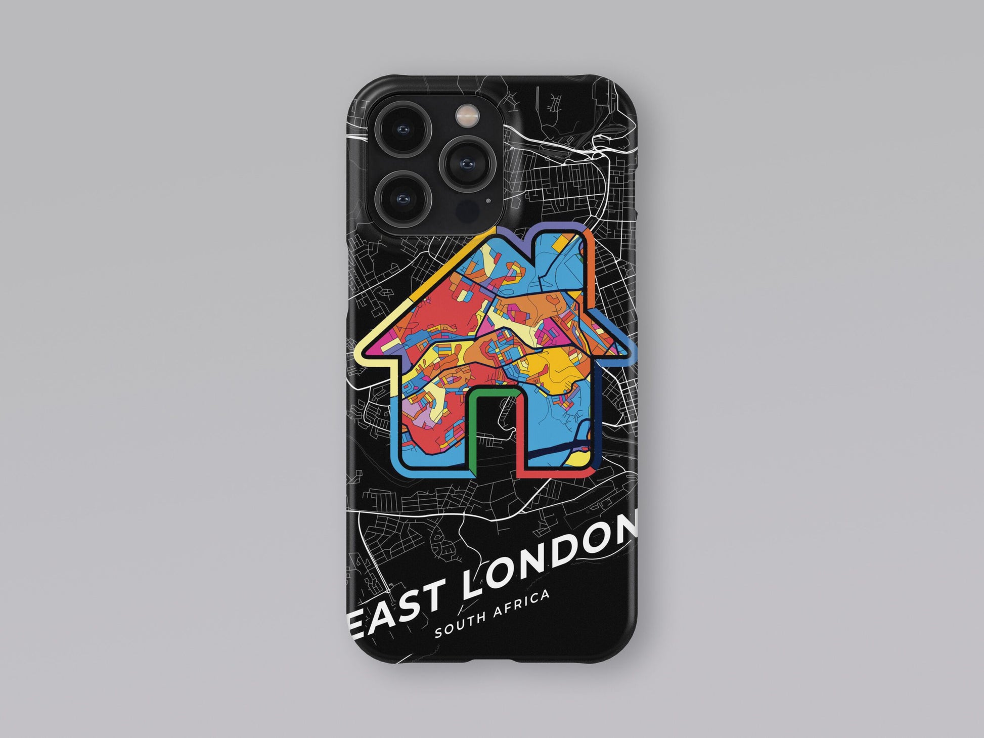 East London South Africa slim phone case with colorful icon. Birthday, wedding or housewarming gift. Couple match cases. 3