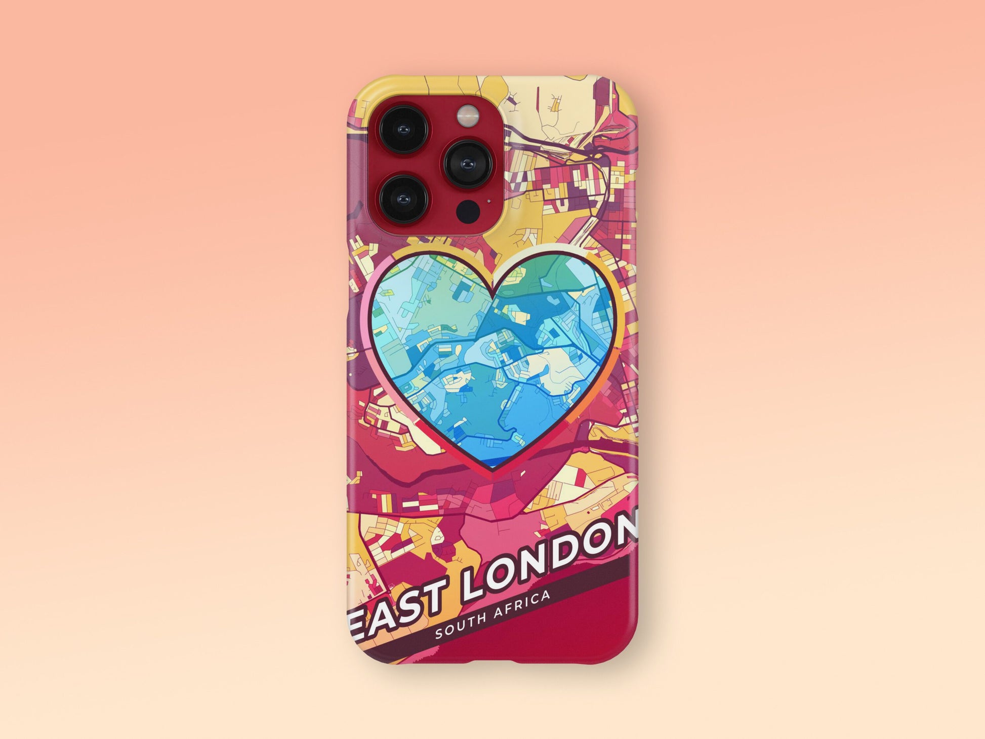 East London South Africa slim phone case with colorful icon. Birthday, wedding or housewarming gift. Couple match cases. 2