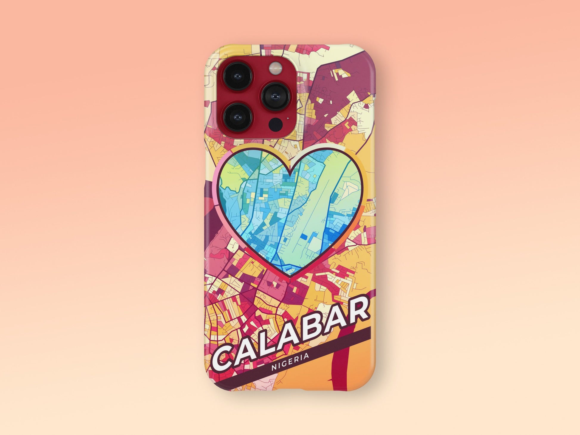 Calabar Nigeria slim phone case with colorful icon. Birthday, wedding or housewarming gift. Couple match cases. 2