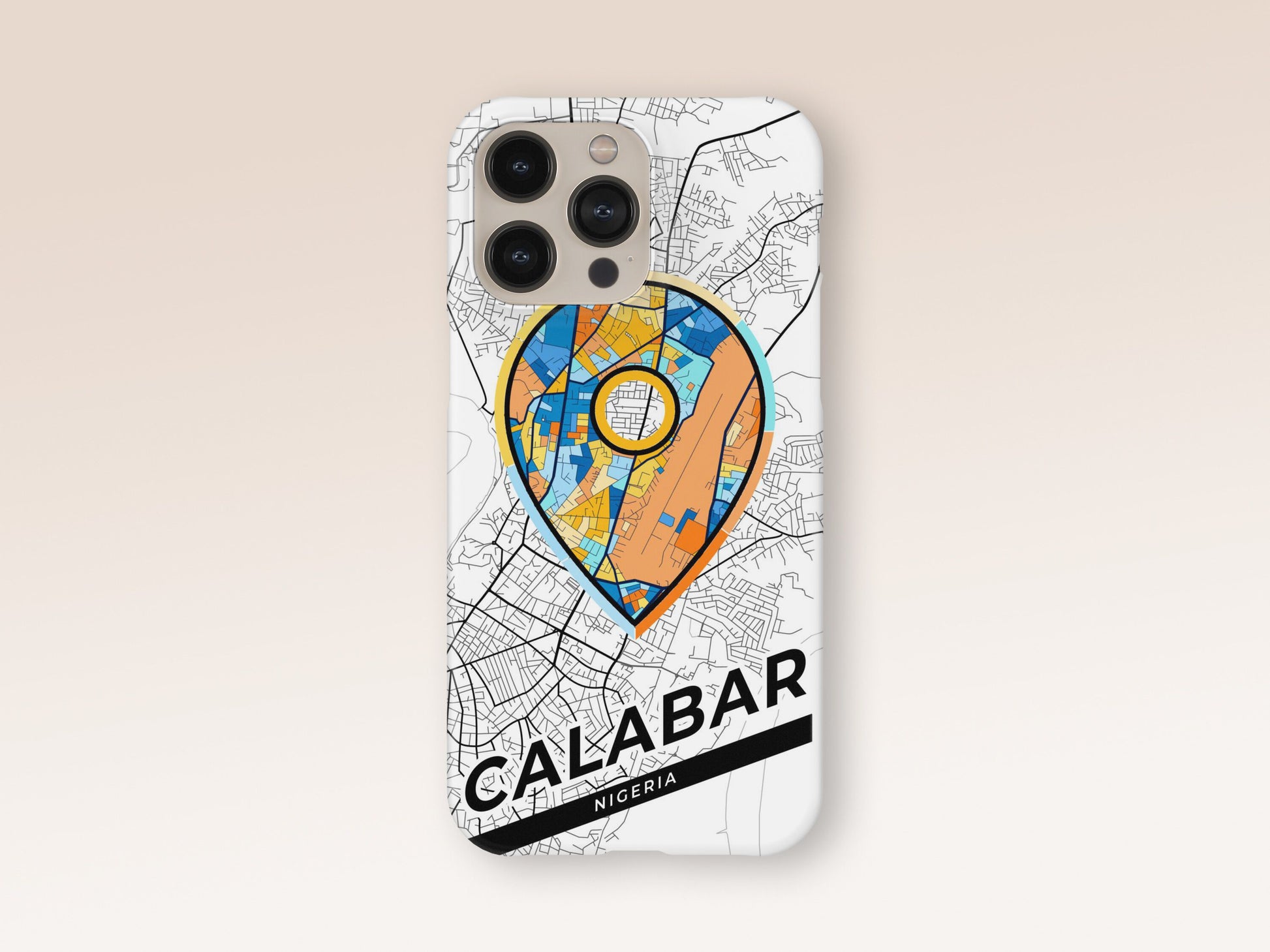 Calabar Nigeria slim phone case with colorful icon. Birthday, wedding or housewarming gift. Couple match cases. 1
